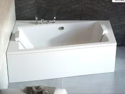 Besco Baignoire asymétrique - 170 x 110 cm - Gauche - sans Habillage - avec Pieds - Vidage Chrome - INFINITY