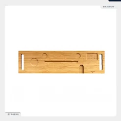 Baignoire Asymétrique|Besco Baignoire asymétrique - 180 x 80 cm - Gauche - sans Habillage - avec Pieds - Étagère bambou - Vidage Chrome - AVITA
