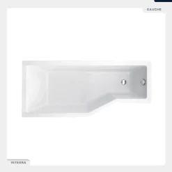 Baignoire Asymétrique|Besco Baignoire asymétrique - 170 x 75 cm - Gauche - sans Habillage - avec Pieds - Vidage Chrome - INTEGRA