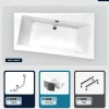 Besco Baignoire asymétrique - 170 x 110 cm - Droite - avec Habillage - Pieds - Vidage Chrome - INFINITY