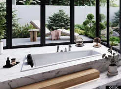 Besco Baignoire Asymétrique à Encastrer - 170 x 125 cm - GAUCHE - INTIMA DUO SLIM - 2 REPOSE-TÊTES OFFERTS