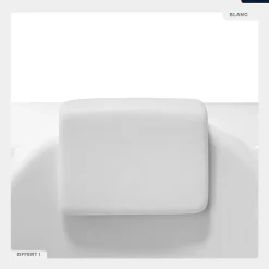 Baignoire Asymétrique|Besco Baignoire asymétrique + tablier blanc + repose tête - LUNA - 150 x 80 cm - Droite