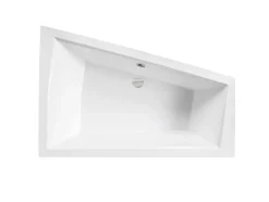 Baignoire Asymétrique|Besco Baignoire asymétrique + tablier blanc + repose tête - INTIMA DUO - 180 cm x 125 cm - Gauche