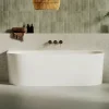 Lavaberg Baignoire asymétrique 180 x 86 x 80 cm Blanc Brillant en minéral composite - Mod. FROSK sans Trop Plein