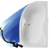 Baignoire D'Angle|Badland Baignoire asymétrique 170 x 110 Droite DORA acrylique blanc, sans Habillage + Pieds + Vidage à chromé