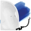 Baignoire D'Angle|Badland Baignoire asymétrique 160 x 105 Gauche MEGA acrylique blanc, sans Habillage + Pieds + Vidage à chromé