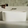 Baignoire Asymétrique|Lavaberg Baignoire asymétrique 158 x 86 x 58 cm Blanc Mat en minéral composite - Mod. FROSK sans Trop Plein
