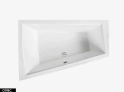 Baignoire Asymétrique|Besco Baignoire Asymétrique avec Tablier Noir - 170 x 125 cm - GAUCHE - INTIMA DUO - 2 REPOSE-TÊTES OFFERTS