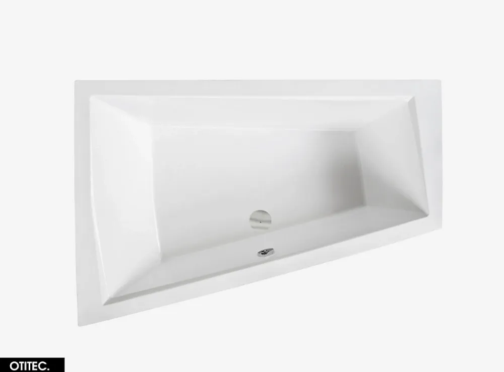 Baignoire Asymétrique|Besco Baignoire Asymétrique avec Tablier Noir - 170 x 125 cm - GAUCHE - INTIMA DUO - 2 REPOSE-TÊTES OFFERTS