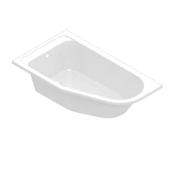 Baignoire Asymétrique|GoodHome Baignoire asymétrique gauche 160x90 cm Cavally blanc