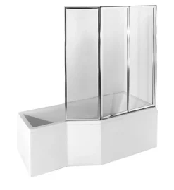 Baignoire Asymétrique|Azura Home Design Baignoire asymétrique INTEGRA 75 cm + pare baignoire - Droit - 170cm