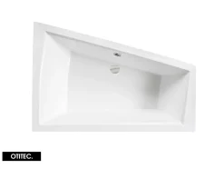 Baignoire Droite|Besco Baignoire Asymétrique sans Tablier - 180 x 125 cm - INTIMA DUO SANS TABLIER- DROITE - 2 REPOSE-TÊTES OFFERTS