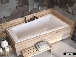 Baignoire Asymétrique|Besco Baignoire Asymétrique sans Tablier - 150 x 85 cm - INTIMA SANS TABLIER - DROITE - avec Repose tête OFFERT