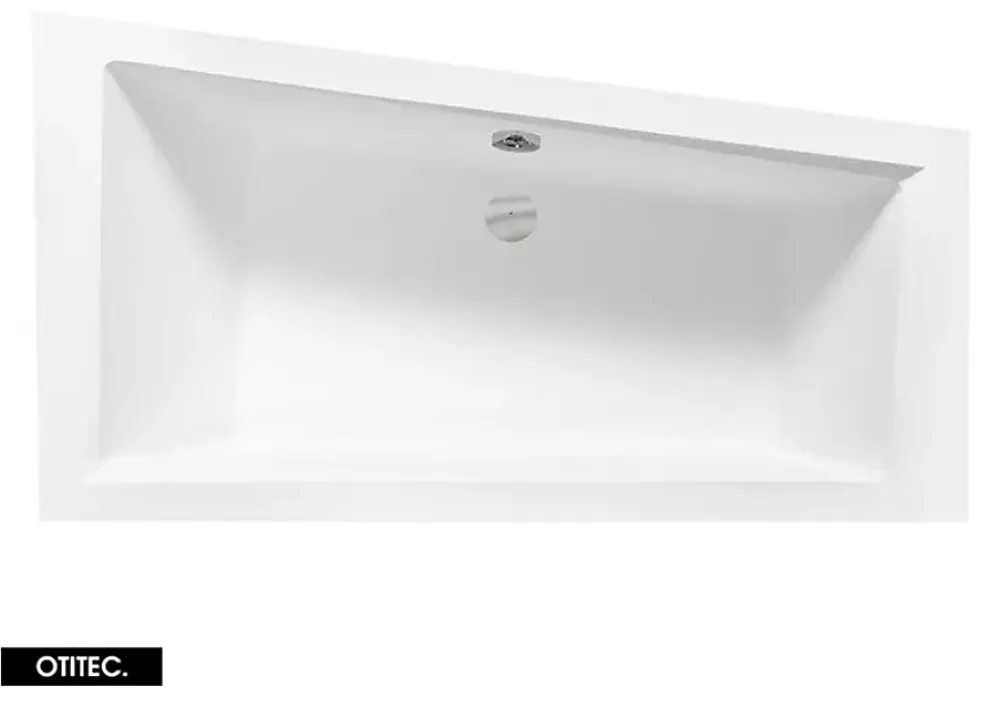 Baignoire Asymétrique|Besco Baignoire Asymétrique sans Tablier - 150 x 85 cm - INTIMA SANS TABLIER - DROITE - avec Repose tête OFFERT