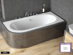 Baignoire Asymétrique|Besco Baignoire Asymétrique sans Tablier - 150 x 75 cm - AVITA SANS TABLIER - DROITE - 1 REPOSE-TÊTE OFFERT