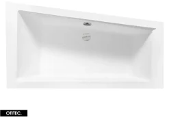Besco Baignoire Asymétrique sans Tablier - 160 x 90 cm - INTIMA SANS TABLIER - DROITE - avec Repose tête OFFERT