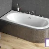 Besco Baignoire Asymétrique sans Tablier - 150 x 75 cm - AVITA SANS TABLIER - GAUCHE - 1 REPOSE-TÊTE OFFERT