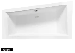 Baignoire Asymétrique|Besco Baignoire Asymétrique sans Tablier - 150 x 85 cm - INTIMA SANS TABLIER - GAUCHE - avec Repose tête OFFERT