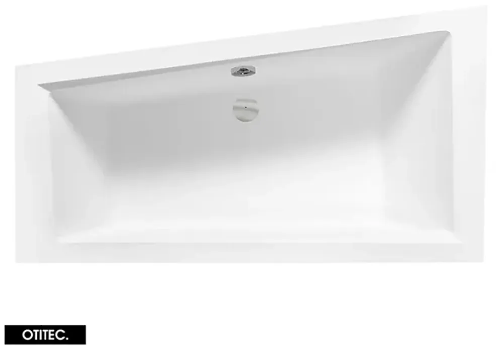 Baignoire Asymétrique|Besco Baignoire Asymétrique sans Tablier - 150 x 85 cm - INTIMA SANS TABLIER - GAUCHE - avec Repose tête OFFERT