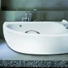 Baignoire D'Angle|Badland Baignoire asymétrique 150x70 Droite MILENA PREMIUM acrylique blanc, sans Habillage +Poignées +Repose Tête +Pieds + Vidage à chromé