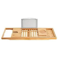 Baignoire D'Angle|Badland Baignoire asymétrique 180x125 Droite INTIMA acrylique blanc, sans Habillage + Repose Tête + Étagère bambou +Pieds +Vidage à chromé
