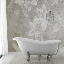 Baignoire Îlot|Kiamami Valentina Baignoire Autoportante Blanche Avec Pieds Argentés Romantica