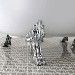 Baignoire Îlot|Kiamami Valentina Baignoire Autoportante Blanche Avec Pieds Argentés Romantica