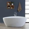 Baignoire Îlot|Kiamami Valentina Baignoire Autoportante Design 150X70x56 Cm En Marbre Blanc Rachele Par