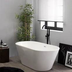Baignoire Îlot|Kiamami Valentina Baignoire Autoportante En Acrylique Blanc Allegra