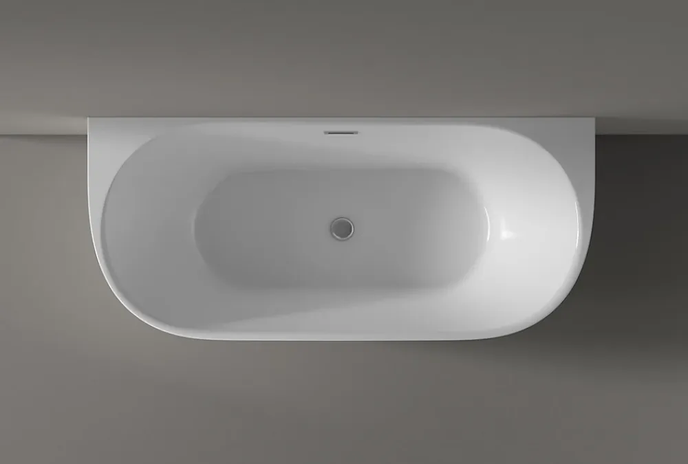 Baignoire Îlot|Bernstein Baignoire autoportante LENA acrylique blanc brillant - 170x75cm - Garantie 5 ans - Avec robinet mitigeur 1521, Avec siphon