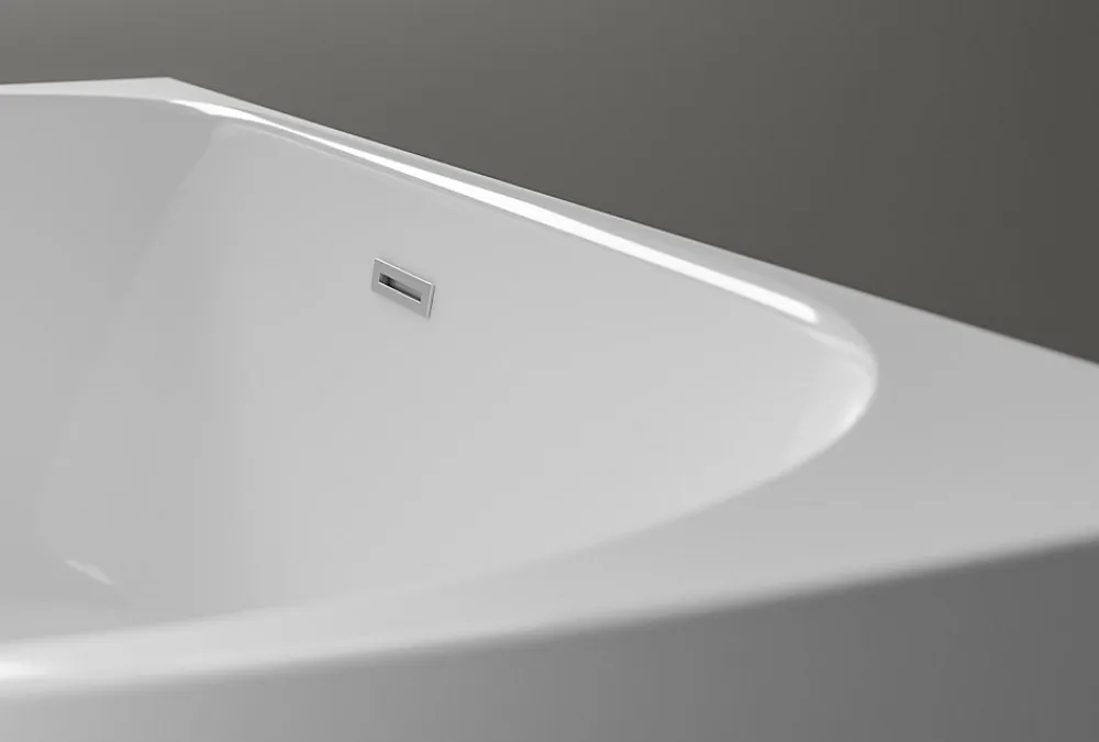 Baignoire Îlot|Bernstein Baignoire autoportante LENA acrylique blanc brillant - 170x75cm - Garantie 5 ans - Avec robinet mitigeur 1521, Avec siphon