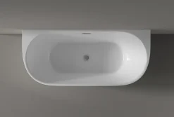Baignoire Îlot|Bernstein Baignoire autoportante LENA acrylique blanc brillant - 170x75cm - Garantie 5 ans - Avec robinet mitigeur 8028, Sans siphon