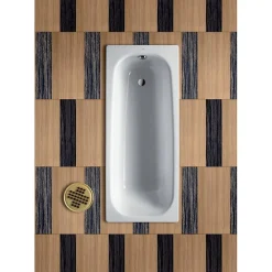 Baignoire Droite|Roca Baignoire avec pieds CONTESA 170x70cm percée 2 trous en acier blanc A235897000
