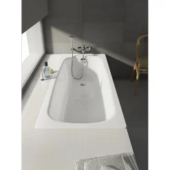 Baignoire Droite|Roca Baignoire avec pieds CONTESA 170x70cm percée 2 trous en acier blanc A235897000