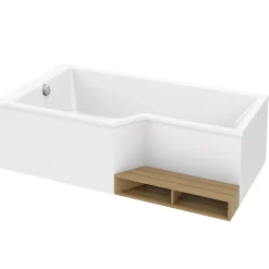 Baignoire Droite|Jacob Delafon Baignoire bain douche 150 x 80 cm Neo blanc brillant gauche