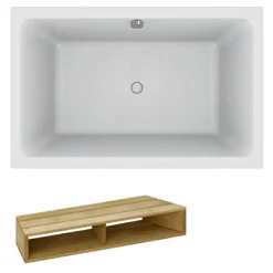 Baignoire Droite|Jacob Delafon Baignoire bain douche 140 X 90 Capsule + marche pieds