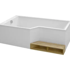 Baignoire Droite|Jacob Delafon Baignoire bain douche 150 x 80 cm Neo blanc mat gauche