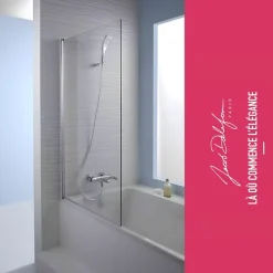 Baignoire Droite|Jacob Delafon Baignoire bain douche Struktura + pare bain + étagère 170 X 75