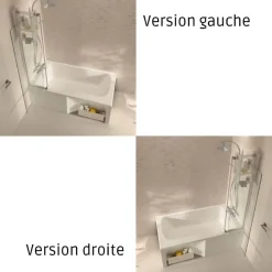 Baignoire Droite|Jacob Delafon Baignoire bain douche Malice version droite Blanc brillant 160 x 85