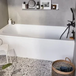 Baignoire Droite|Jacob Delafon Baignoire bain douche Malice antidérapante + tablier niche 160 x 85 version droite