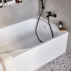 Baignoire Droite|Jacob Delafon Baignoire bain douche Malice antidérapante + tablier niche 160 x 85 version droite