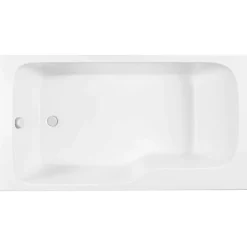 Jacob Delafon Baignoire bain douche Malice, version gauche Blanc brillant 170 x 90