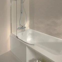 Jacob Delafon Baignoire bain douche Malice, version gauche Blanc brillant 170 x 90