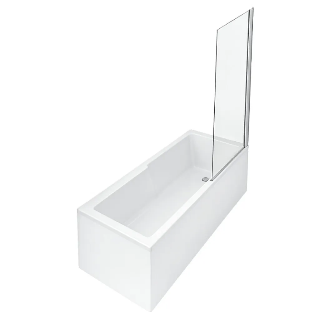 Jacob Delafon Baignoire bain douche Struktura + pare bain + tablier + étagère 170 x 75