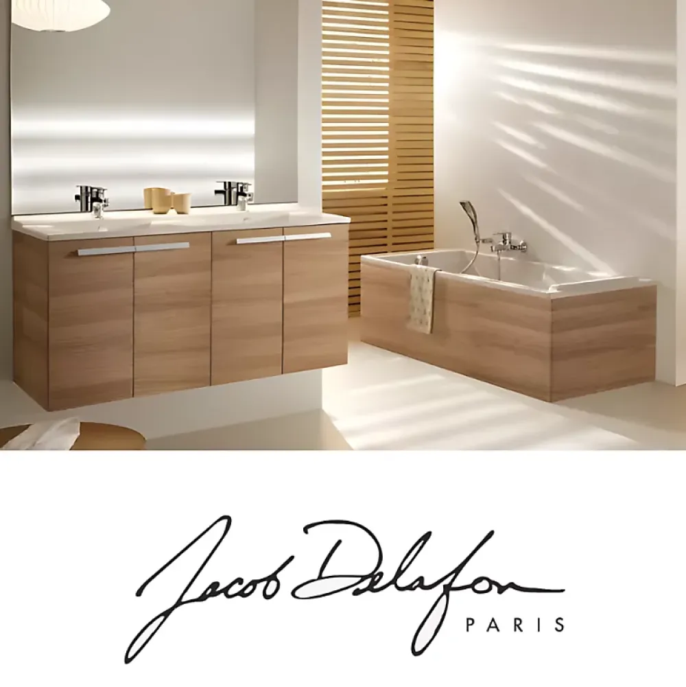 Jacob Delafon Baignoire bain douche Struktura + pare bain + tablier + étagère 170 x 75
