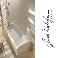 Jacob Delafon Baignoire bain douche Struktura + pare bain + tablier + étagère 170 x 75