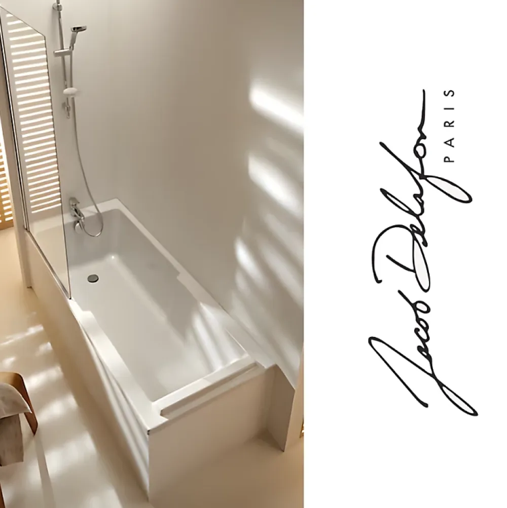 Jacob Delafon Baignoire bain douche Struktura + pare bain + tablier + étagère 170 x 75