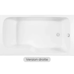 Baignoire Droite|Jacob Delafon Baignoire bain douche Malice, version droite Blanc brillant 170 x 90