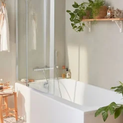 Jacob Delafon Baignoire bain douche Malice, antidérapant, version Gauche Blanc mat 170x90cm