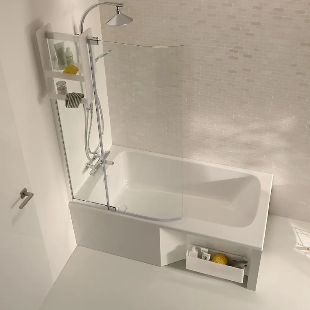 Jacob Delafon Baignoire bain douche Malice + nettoyant 170 x 90, version gauche